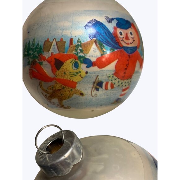 Corning Glass Works Christmas Ornaments Set Of 6 With  Winter Scenes - Picture 7 of 13